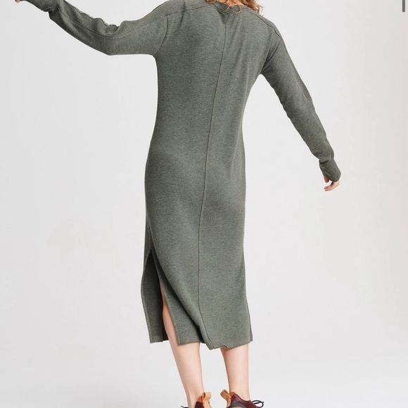 Rag And Bone Townes Dress Heather Army Green Crew Knit Midi Dress Size XSmall - Picture 9 of 9